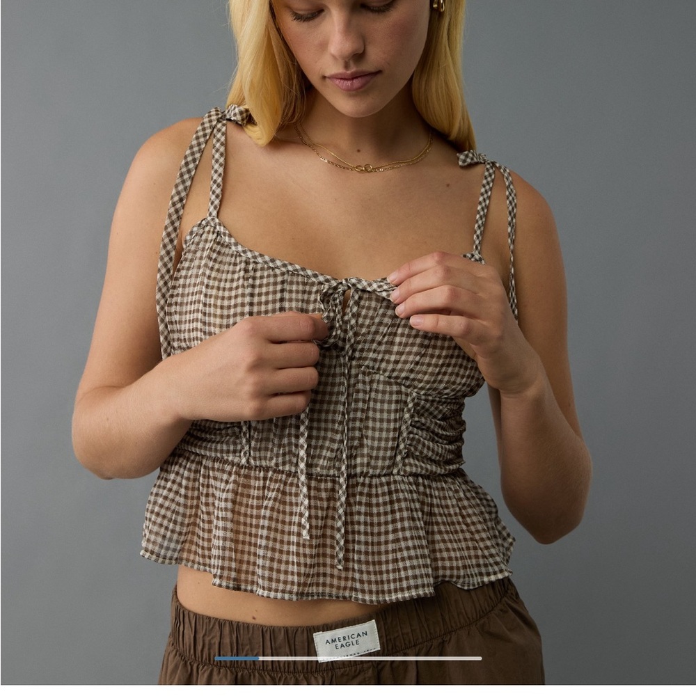 American Eagle Outfitters Brown Crop Top Essential